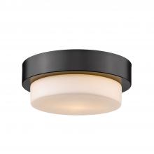  1270-09 BLK - Multi-Family 9" Flush Mount in Matte Black with Opal Glass